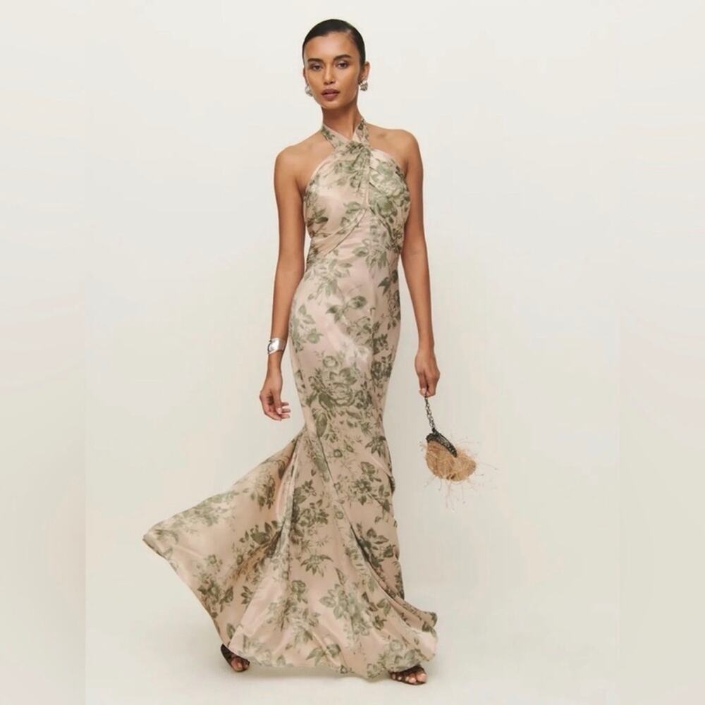 Veria 100% Silk best of Reformation, Blush & Green Floral .  No poly lining .